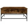 Engineered wood and metal smoke oak coffee table 95x95x45 cm by , Coffee table - Ref: Foro24-3217066, Price: 110,35 €, Discou...