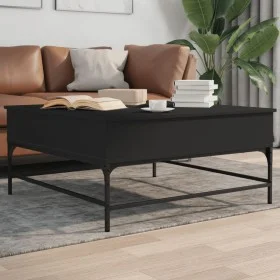 Engineered wood and black metal coffee table 95x95x45 cm by , Coffee table - Ref: Foro24-3217064, Price: 123,35 €, Discount: %