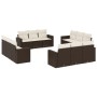 Gartensofa- und Kissenset 12-teilig aus braunem synthetischem Rattan von , Gartensets - Ref: Foro24-3218763, Preis: 905,06 €,...