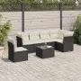 Set de comedor de jardín 7 pzas y cojines ratán sintético negro de , Conjuntos de jardín - Ref: Foro24-3249545, Precio: 418,5...