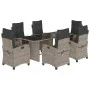 Set comedor jardín 7 pzas y cojines ratán sintético gris claro de , Conjuntos de jardín - Ref: Foro24-3212698, Precio: 1,00 €...