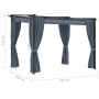 Cenador con cortinas acero gris antracita 3x3 m de vidaXL, Carpas y cenadores - Ref: Foro24-48051, Precio: 377,21 €, Descuent...