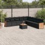 Garden sofa set 10 pieces with black synthetic rattan cushions by , Garden sets - Ref: Foro24-3260144, Price: 592,46 €, Disco...