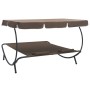 Outdoor-Liege mit Baldachin und braunen Kissen von vidaXL, Betten im Freien - Ref: Foro24-48069, Preis: 123,81 €, Rabatt: %