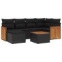 7-teiliges Garten-Essset und schwarze Kissen aus synthetischem Rattan von , Gartensets - Ref: Foro24-3260263, Preis: 428,51 €...