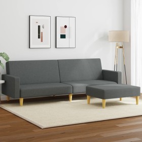 2-seater sofa bed with stool in dark gray fabric by , Sofas - Ref: Foro24-3216228, Price: 337,48 €, Discount: %