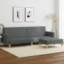 2-Sitzer-Schlafsofa mit Hocker aus dunkelgrauem Stoff von , Sofas - Ref: Foro24-3216228, Preis: 313,29 €, Rabatt: %
