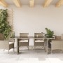 Gartentischoberfläche Glas PE Rattan hellgrau 190x80x74 cm von , Gartentische - Ref: Foro24-365308, Preis: 182,42 €, Rabatt: %