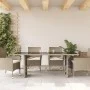 Mesa jardín superficie vidrio ratán PE gris claro 190x80x74 cm de , Mesas de jardín - Ref: Foro24-365308, Precio: 178,78 €, D...