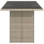 Mesa jardín superficie vidrio ratán PE gris claro 190x80x74 cm de , Mesas de jardín - Ref: Foro24-365308, Precio: 178,78 €, D...