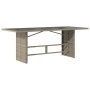 Gartentischoberfläche Glas PE Rattan hellgrau 190x80x74 cm von , Gartentische - Ref: Foro24-365308, Preis: 182,42 €, Rabatt: %