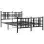 Bettgestell mit Kopf- und Fußteil aus schwarzem Metall, 120 x 200 cm von , Betten und Lattenroste - Ref: Foro24-376340, Preis...
