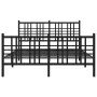 Estructura de cama cabecero y estribo metal negro 140x190 cm de , Camas y somieres - Ref: Foro24-376342, Precio: 106,83 €, De...