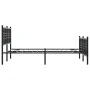 Estructura de cama cabecero y estribo metal negro 140x190 cm de , Camas y somieres - Ref: Foro24-376342, Precio: 106,83 €, De...