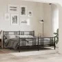 Black metal headboard and footboard bed frame 200x200 cm by , Beds and slatted bases - Ref: Foro24-376349, Price: 145,26 €, D...