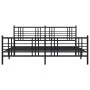 Black metal headboard and footboard bed frame 200x200 cm by , Beds and slatted bases - Ref: Foro24-376349, Price: 145,26 €, D...