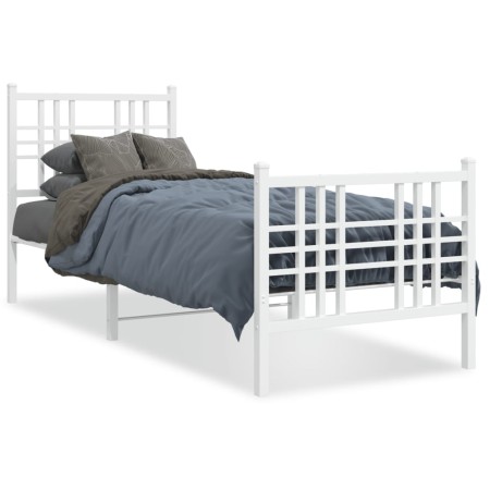 Metallbettgestell mit Kopf- und Fußteil weiß 80x200 cm von , Betten und Lattenroste - Ref: Foro24-376382, Preis: 81,72 €, Rab...