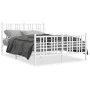 Metal bed frame with headboard and white footboard 120x200 cm by , Beds and slatted bases - Ref: Foro24-376389, Price: 104,75...