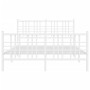 Bettgestell aus Metall mit Kopfteil und weißem Fußteil 120x200 cm von , Betten und Lattenroste - Ref: Foro24-376389, Preis: 1...