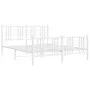 Bettgestell aus Metall mit Kopfteil und weißem Fußteil 160x200 cm von , Betten und Lattenroste - Ref: Foro24-376394, Preis: 1...