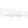 Bettgestell aus Metall mit Kopfteil und weißem Fußteil 160x200 cm von , Betten und Lattenroste - Ref: Foro24-376394, Preis: 1...