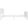 Bettgestell aus Metall mit Kopfteil und weißem Fußteil 160x200 cm von , Betten und Lattenroste - Ref: Foro24-376394, Preis: 1...