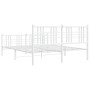 Bettgestell aus Metall mit Kopfteil und weißem Fußteil 160x200 cm von , Betten und Lattenroste - Ref: Foro24-376394, Preis: 1...