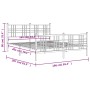 Metal bed frame with headboard and white footboard 160x200 cm by , Beds and slatted bases - Ref: Foro24-376394, Price: 137,37...
