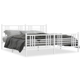Metallbettgestell mit Kopf- und Fußteil weiß 183x213 cm von , Betten und Lattenroste - Ref: Foro24-376396, Preis: 131,60 €, R...