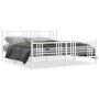 Estructura cama metal con cabecero y pie cama blanco 183x213 cm de , Camas y somieres - Ref: Foro24-376396, Precio: 131,50 €
