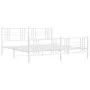 Metal bed frame with headboard and footboard white 183x213 cm by , Beds and slatted bases - Ref: Foro24-376396, Price: 129,66...
