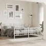 Metal bed frame with headboard and footboard white 183x213 cm by , Beds and slatted bases - Ref: Foro24-376396, Price: 129,66...