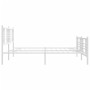 Metal bed frame with headboard and footboard white 183x213 cm by , Beds and slatted bases - Ref: Foro24-376396, Price: 131,60...