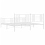 Estructura cama metal con cabecero y pie cama blanco 183x213 cm de , Camas y somieres - Ref: Foro24-376396, Precio: 131,50 €