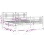 Metal bed frame with headboard and footboard white 183x213 cm by , Beds and slatted bases - Ref: Foro24-376396, Price: 131,60...