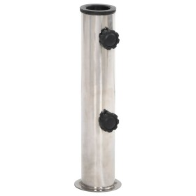 Base de sombrilla para mástil Ø38/48 mm acero inoxidable plata