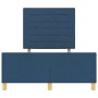 Estructura de cama con cabecera Azul 120 x 200 cm tela