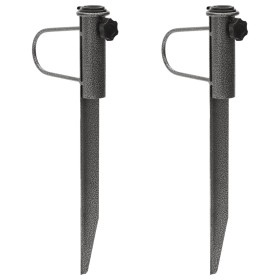 Parasol supports with spikes 2 pcs galvanized steel 19x42 cm by , Parasol accessories - Ref: Foro24-4003382, Price: 25,18 €, ...