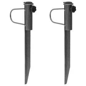 Parasol supports with spikes 2 pcs galvanized steel 19x42 cm by , Parasol accessories - Ref: Foro24-4003382, Price: 24,70 €, ...