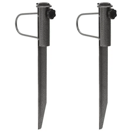 Parasol supports with spikes 2 pcs galvanized steel 19x42 cm by , Parasol accessories - Ref: Foro24-4003382, Price: 24,70 €, ...