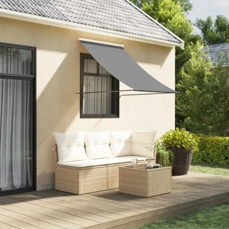 Anthracite gray fabric and steel retractable awning 150x150 cm by , Awnings - Ref: Foro24-368751, Price: 41,24 €, Discount: %
