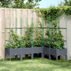 Jardinera con enrejado PP azul gris 160x120x142,5 cm by , Pots and planters - Ref: Foro24-367966, Price: 112,66 €, Discount: %
