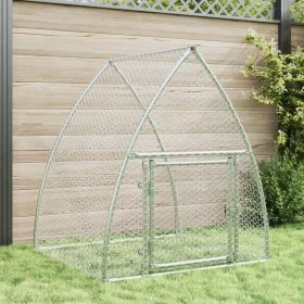 Rabbit cage silver galvanized steel 100x105x120 cm by , Cages and habitats for small animals - Ref: Foro24-3281527, Price: 88...