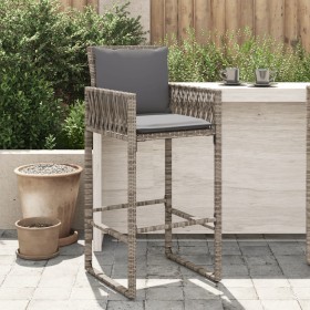 Kitchen stools with cushions 2 pcs gray synthetic rattan by , Garden chairs - Ref: Foro24-368707, Price: 178,77 €, Discount: %