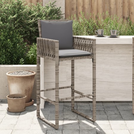Küchenhocker mit Kissen 2 Stück graues synthetisches Rattan von , Gartenstühle - Ref: Foro24-368707, Preis: 178,77 €, Rabatt: %