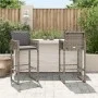 Küchenhocker mit Kissen 2 Stück graues synthetisches Rattan von , Gartenstühle - Ref: Foro24-368707, Preis: 198,04 €, Rabatt: %