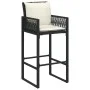 Kitchen stools with cushions 2 pcs black synthetic rattan by , Garden chairs - Ref: Foro24-368705, Price: 178,97 €, Discount: %
