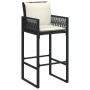 Küchenhocker mit Kissen 2 Stück schwarzes synthetisches Rattan von , Gartenstühle - Ref: Foro24-368705, Preis: 174,47 €, Raba...
