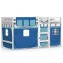 High bed for children with blue pine wood curtains 80x200 cm by , Beds and slatted bases - Ref: Foro24-3283812, Price: 174,53...