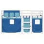 High bed for children with blue pine wood curtains 80x200 cm by , Beds and slatted bases - Ref: Foro24-3283812, Price: 174,53...